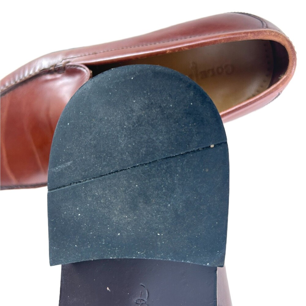 Cole Haan Shoes Mens 11 Brown Leather Loafers Minimalist Preppie Square Toe - Picture 7 of 9